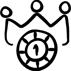 Casino Winner Chip Crown Icon from Freehand Set