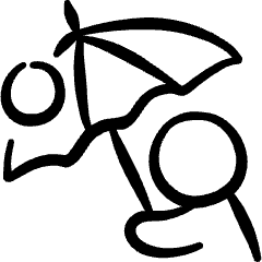 Circus Ball Umbrella Icon from Freehand Set