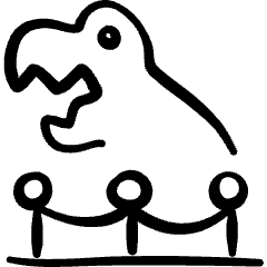 Museum Dinosaur Icon from Freehand Set