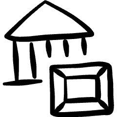 Museum Exhibition Gallery Icon from Freehand Set