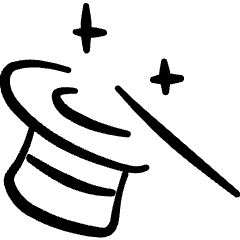 Show Hat Magician Icon from Freehand Set