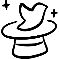 Show Magic Bird Icon from Freehand Set