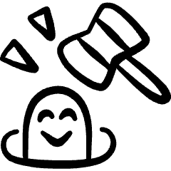 Show Mole Hammer Icon from Freehand Set