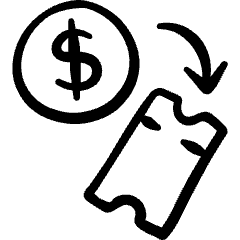 Ticket Buying Exchange Icon from Freehand Set