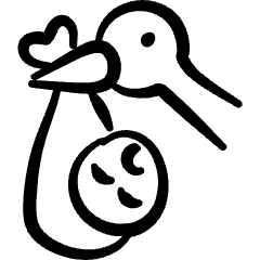 Baby Stork Icon from Freehand Set