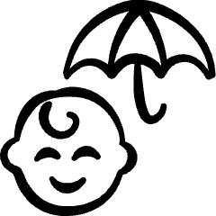 Baby Umbrella Protect Icon from Freehand Set