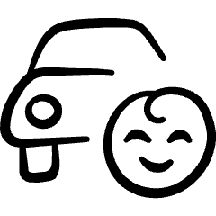 Baby Care Car Smiley Icon from Freehand Set