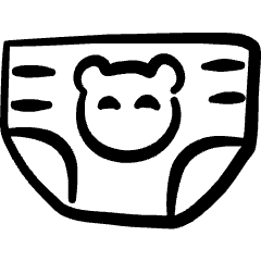 Baby Care Diaper Icon from Freehand Set