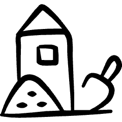 Family Outdoors Sand House Icon from Freehand Set