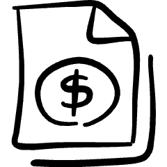 Common File Cash Icon from Freehand Set