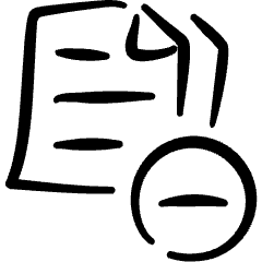 Common File Text Subtract Icon from Freehand Set