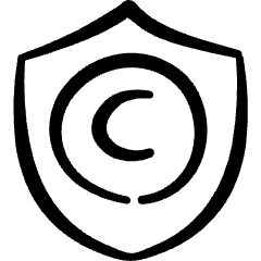 File Copyright Shield Icon from Freehand Set