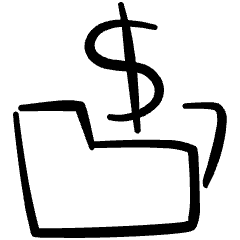 Folder Cash Icon from Freehand Set