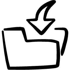 Folder Download Icon from Freehand Set