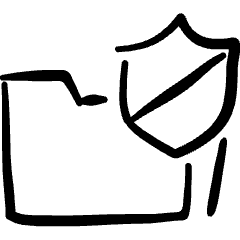 Folder Shield Icon from Freehand Set