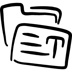 Folder Text Icon from Freehand Set