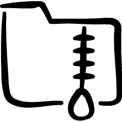 Folder Zip Icon from Freehand Set