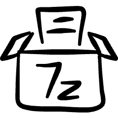Zip File 7z Box Icon from Freehand Set