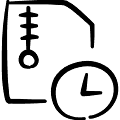 Zip File Clock Icon from Freehand Set