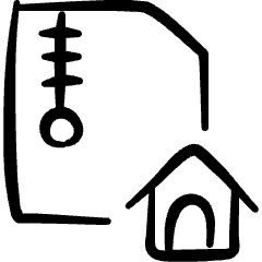 Zip File Home Icon from Freehand Set