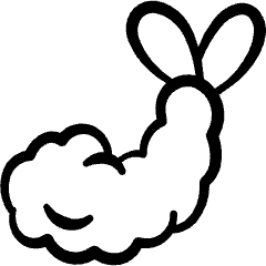 Asian Food Fried Prawn Shrimp Tempura Icon from Freehand Set