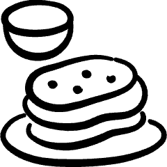 Asian Food Indian Naan Icon from Freehand Set