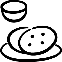 Asian Food Indian Naan Curry Icon from Freehand Set