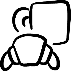 Breakfast Croissant Coffee Icon from Freehand Set