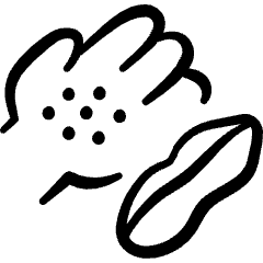 Food Allergic Pea Peanut Hand Rash Icon from Freehand Set