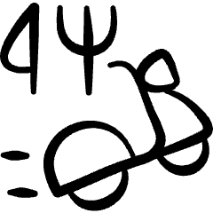 Food Delivery Service Delivery Scooter Icon from Freehand Set