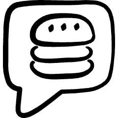 Food Delivery Service Fastfood Talk Bubble Icon from Freehand Set