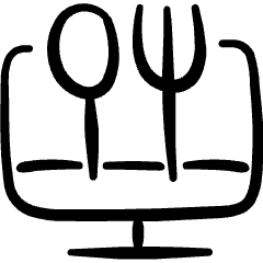 Food Delivery Service Monitor Icon from Freehand Set