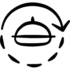 Food Delivery Service Refresh Icon from Freehand Set