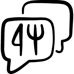 Food Delivery Service Talk Discussion Bubble Icon from Freehand Set