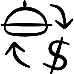 Food Delivery Service Transaction Icon from Freehand Set