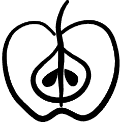 Fruit Apple Half Icon from Freehand Set