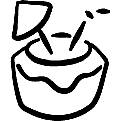 Fruit Coconut Drink Icon from Freehand Set