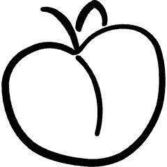 Fruit Peach Icon from Freehand Set