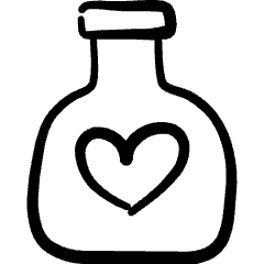 Soft Drinks Bottle Heart Icon from Freehand Set