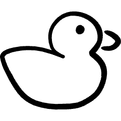 Bathroom Rubber Duck Icon from Freehand Set