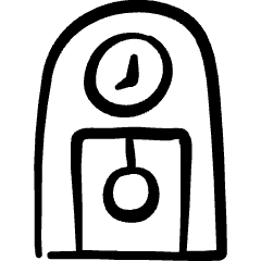 Decoration Clock Retro Icon from Freehand Set