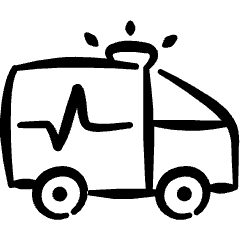 Ambulance Emergency Car Icon from Freehand Set