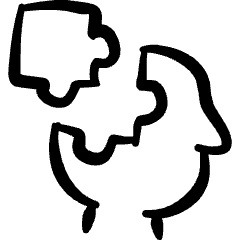 Brain Head Puzzle Icon from Freehand Set