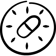 Drugs Pill Clock Icon from Freehand Set