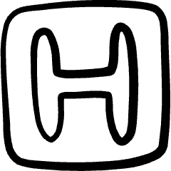 Hospital Sign Square Icon from Freehand Set