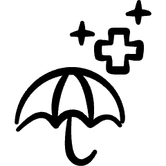 Insurance Protection Umbrella Cross Icon from Freehand Set