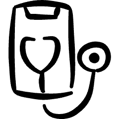 Medical App Smartphone Stethoscope Icon from Freehand Set