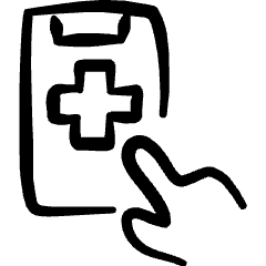 Medical App Smartphone Touch Icon from Freehand Set