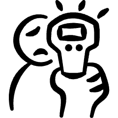 Medical Instrument Temperature Scan Icon from Freehand Set