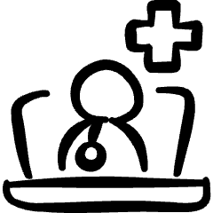 Medical Personnel Doctor Laptop Icon from Freehand Set